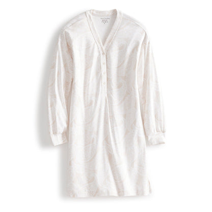 Henley Night Dress-Paisley Key Pumice Stone-Image 1-Vera Bradley
